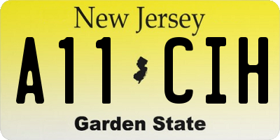 NJ license plate A11CIH