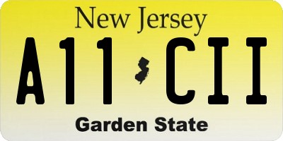 NJ license plate A11CII