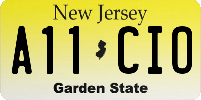 NJ license plate A11CIO
