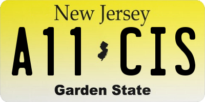 NJ license plate A11CIS