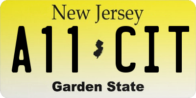 NJ license plate A11CIT