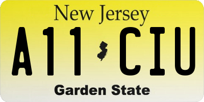 NJ license plate A11CIU