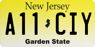 NJ license plate A11CIY