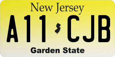 NJ license plate A11CJB