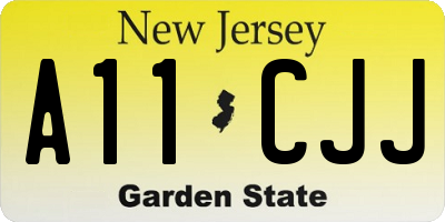 NJ license plate A11CJJ