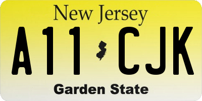 NJ license plate A11CJK
