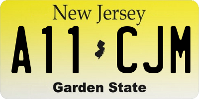 NJ license plate A11CJM