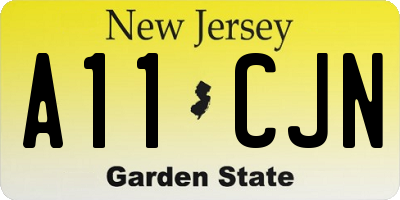 NJ license plate A11CJN