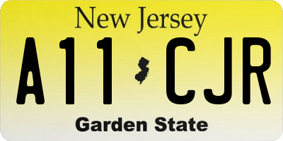 NJ license plate A11CJR