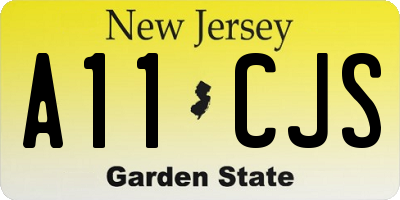 NJ license plate A11CJS