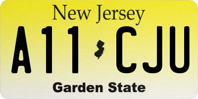 NJ license plate A11CJU