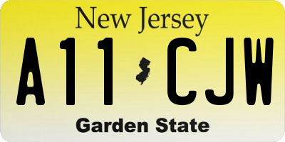 NJ license plate A11CJW