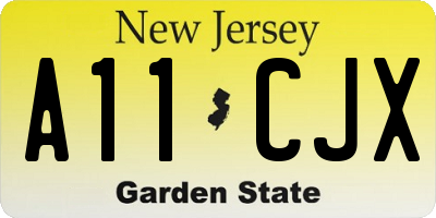 NJ license plate A11CJX