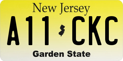 NJ license plate A11CKC