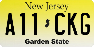 NJ license plate A11CKG