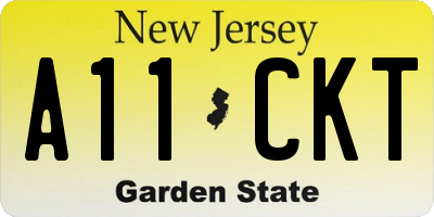 NJ license plate A11CKT