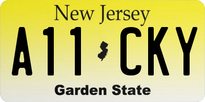 NJ license plate A11CKY
