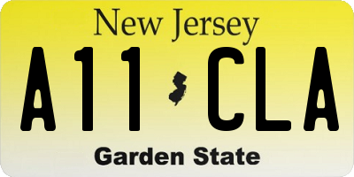 NJ license plate A11CLA