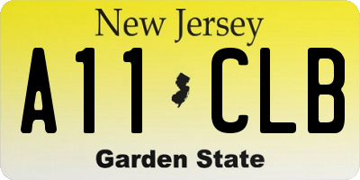 NJ license plate A11CLB