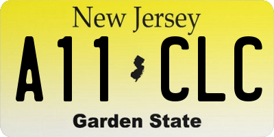 NJ license plate A11CLC