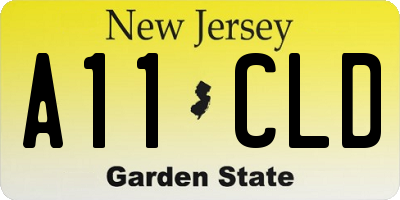 NJ license plate A11CLD