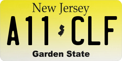 NJ license plate A11CLF