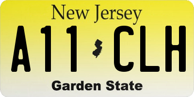 NJ license plate A11CLH