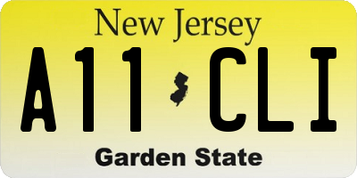 NJ license plate A11CLI