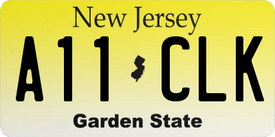 NJ license plate A11CLK