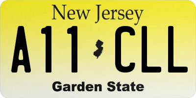 NJ license plate A11CLL