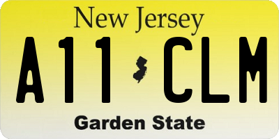 NJ license plate A11CLM