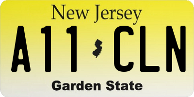 NJ license plate A11CLN