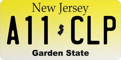 NJ license plate A11CLP