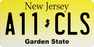 NJ license plate A11CLS