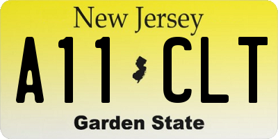 NJ license plate A11CLT