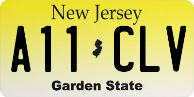 NJ license plate A11CLV
