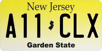 NJ license plate A11CLX