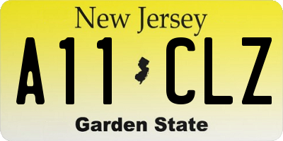 NJ license plate A11CLZ