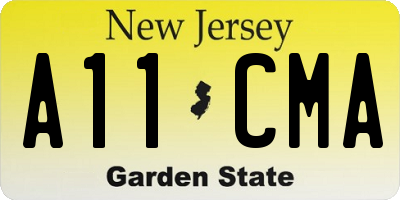NJ license plate A11CMA