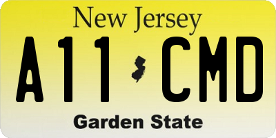 NJ license plate A11CMD