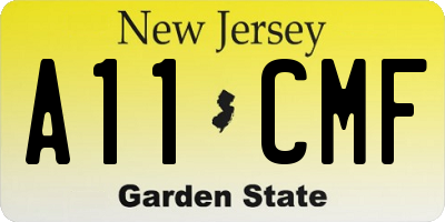 NJ license plate A11CMF