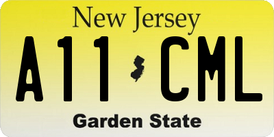 NJ license plate A11CML