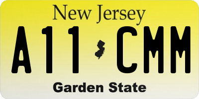 NJ license plate A11CMM