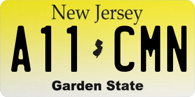 NJ license plate A11CMN