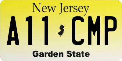 NJ license plate A11CMP