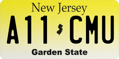 NJ license plate A11CMU