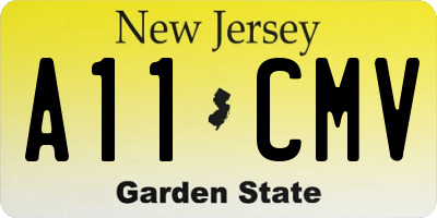 NJ license plate A11CMV