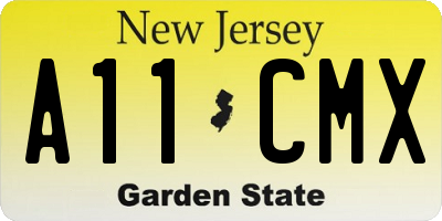NJ license plate A11CMX
