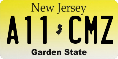 NJ license plate A11CMZ