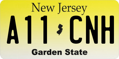 NJ license plate A11CNH
